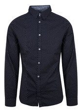 Image of French Connection Navy Dotted Contrast Shirt