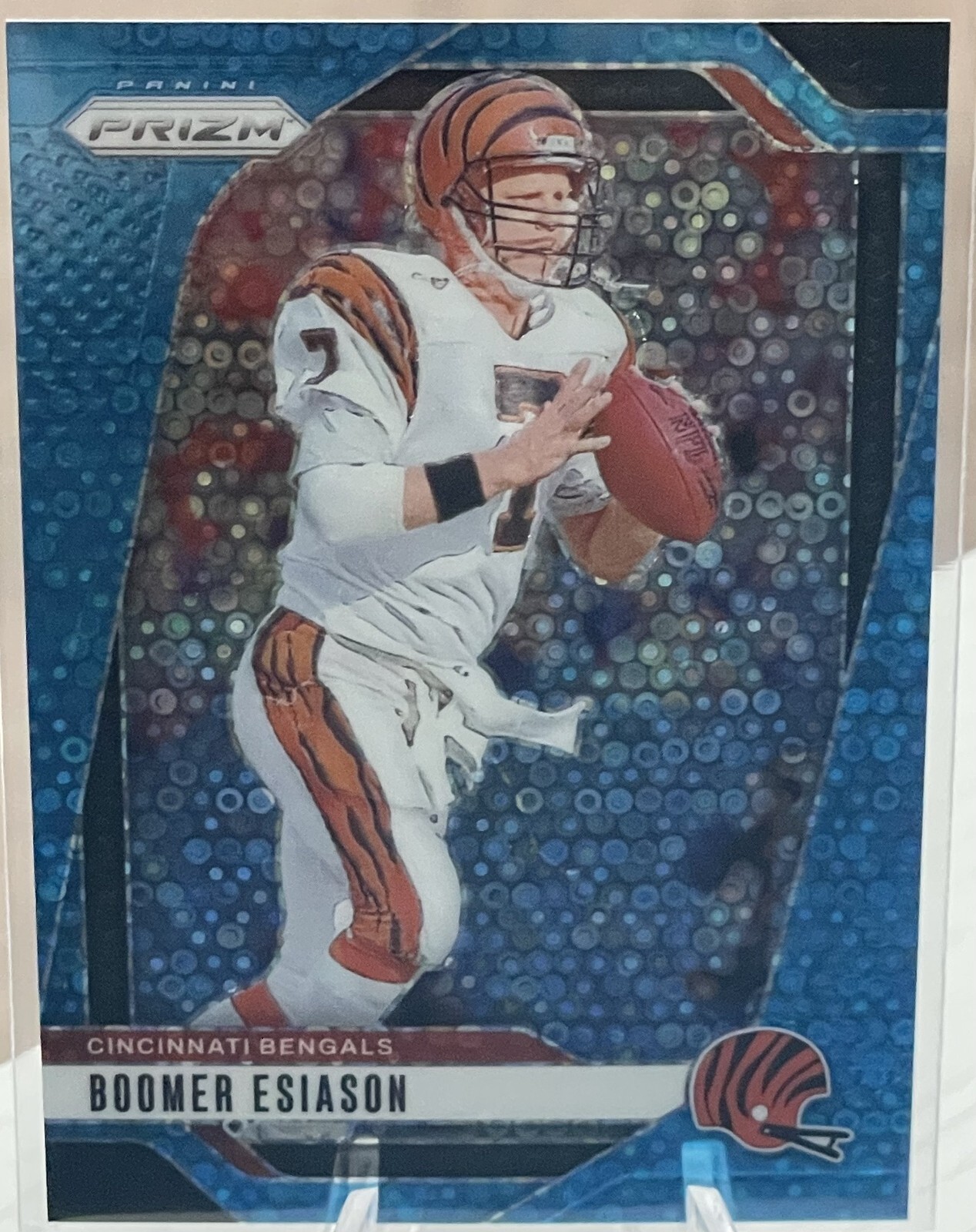 Boomer Esiason 2024 Panini Prizm No Huddle Blue /99 #61 Cincinnati Bengals