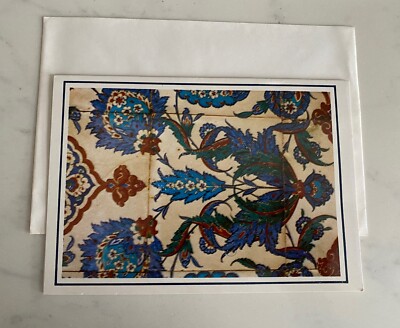 Turkish Tile 16th c Encaustic Blank Note Card  Envelope #5159 Ankara Cd #37