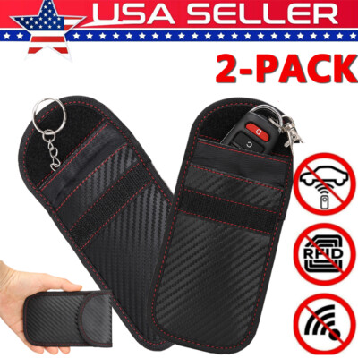2 X Car Key Signal Blocker Case Faraday Cage Fob Pouch Keyless RFID Blocking