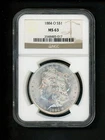 1884 O US Morgan Silver Dollar $1.00 $1 NGC MS 63 UNC Bright White Orig Surfaces