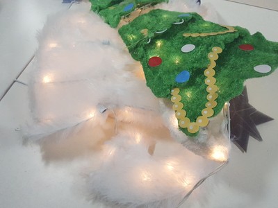 32" Pre-Lit Faux Fur Bumble with Tree and Star Christmas Outdoor Decoration 193228039133 | eBay