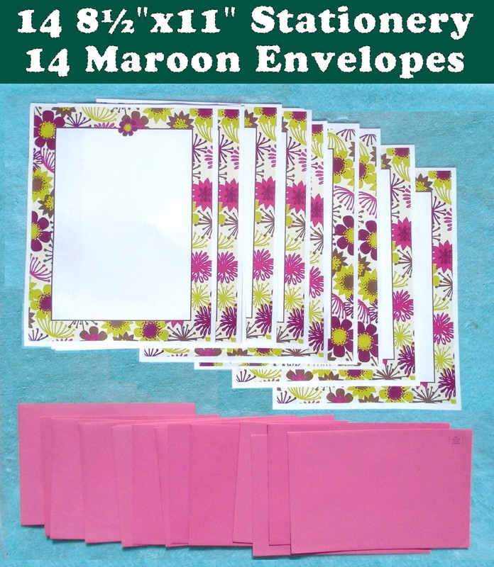 14 Sheets Citrus Stationery Letterhead 8½"x11" 14 Maroon Envelopes - BRAND NEW