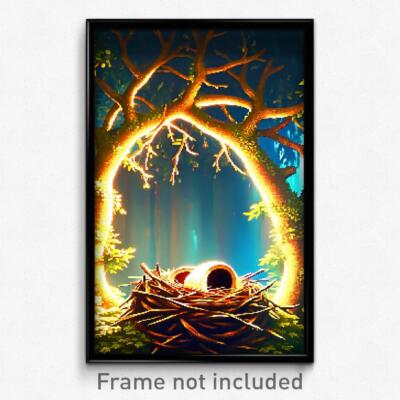 Pixel Art Poster - Admired Nest (8 Bit Psychedelic Trippy Video Game Print)