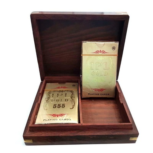 Genuine Sheesham/Rosewood Hand Crafted with Symbols design Card 2 Set - Picture 6 of 6