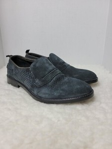 Barracuda Men\'s Size 7 Slip On  Blue  Peforaded Suede Penny Loafer Casual Shoes Bill Suede Penny Loafers - Navy | Martin Dingman main image 4