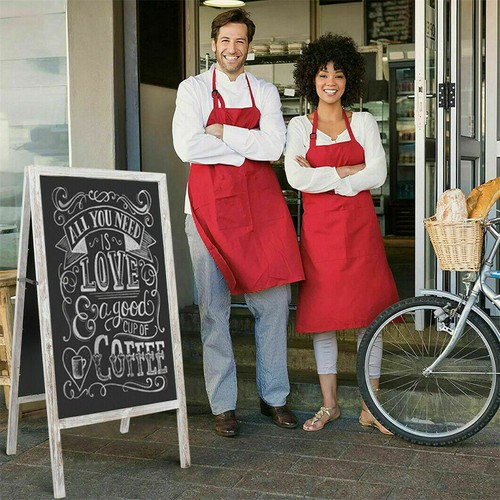 Anti-Wind A-Frame Magnetic Sidewalk Chalkboard Wood Menu Sign Board Cafe Wedding - Picture 4 of 25