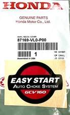 Honda MARK EMBLEM RECOIL COVER 87169-VL0-P00 OEM EASY START AUTO CHOKE SYSTEM