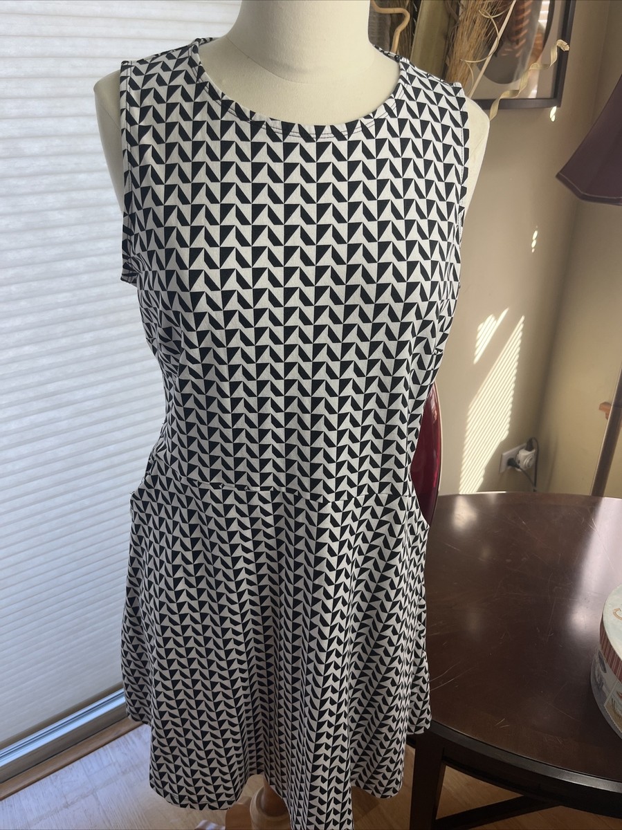 fit and flare dress new york and company Button-Accent Cotton Fit and Flare Dress main image 1