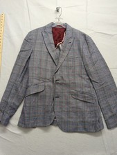 Paul Kehl Mens Plaid Tailored Fit Blazer Cotton Blend Size M
