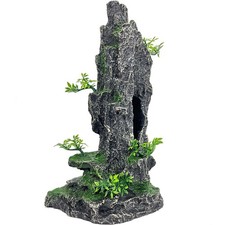 GOLOMOZ Aquarium Mountain View Stone Ornament Tree Rock Cave Aquarium Decorat...