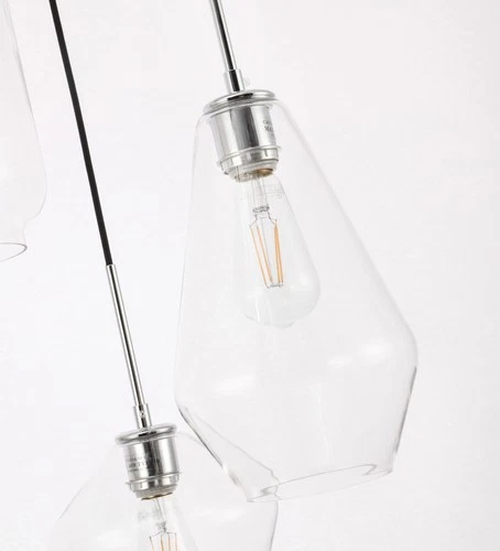 Elegant Lighting LD2268 Gene 3 Light 17"W Multi Light Pendant - Chrome - Picture 12 of 12