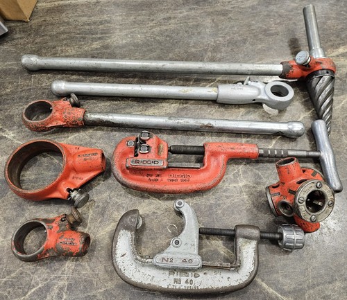 (LOT) Ridgid 2-S, 246, 30-A, 40, D-286, 202 Pipe Cutter, Threaders & Reamer GUC