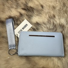 NWT Steve Madden BZip-Web Zip Around Wallet / Wristlet - Beautiful Blue Aura