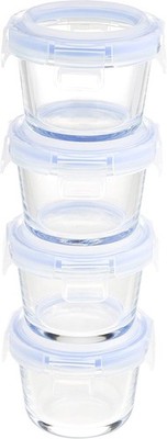 Amazon Basics ABL001 Glasaufbewahrungsbehälter, 4 Stück, 120 ml, transparent mit