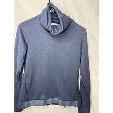 Nike Dri-FIT Cowl Neck Pullover Sweatshirt Heather Gray Small Logo Hem