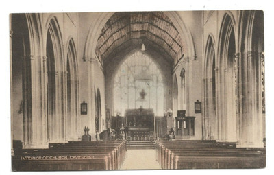 Cavendish, Innenraum der Kirche, Suffolk, Postkarte.
