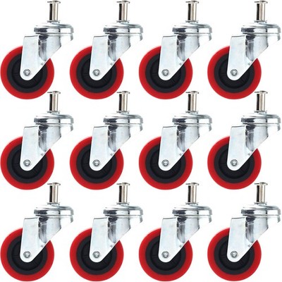 12 Pck Heavy-Duty 2.5'' Swivel Caster Wheel Creeper Service Cart Stool Post Mount