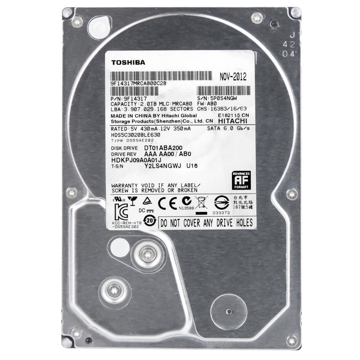 TOSHIBA 2TB 5.7K 32MB SATA III 3.5'' DT01ABA200 | eBay