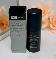 ♡ PCA Skin Pro-Max Age Renewal Serum~Growth Factor Technology Travel Sz .24 oz ♡