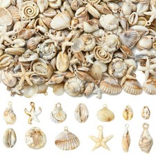 200pcs Acrylic Pendants Shell Pearl Starfish Charms for Necklace Jewelry Making