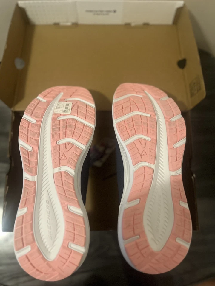 斯凯奇女式免提 Swift Fit 弹力针织运动鞋海军蓝美国 10 码 — 第 2/4 张图片