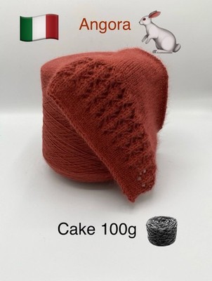 Angora Corinne Luxury Italy Yarn Cake 100g 70% Angora 10Merino 20Pa Terracotta 