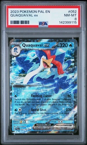 Pokemon Paldea Evolved - Quaquaval EX 052/193 (PSA 8)