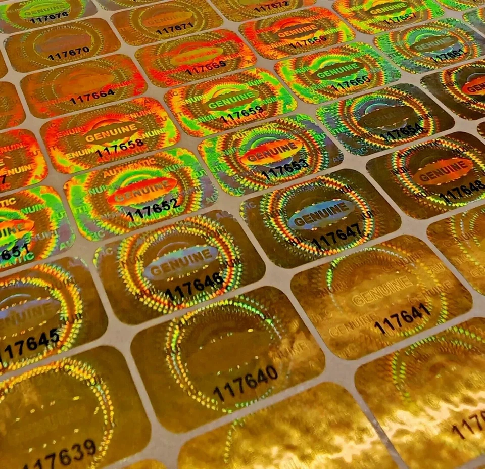 Stück Hologramm Siegel Aufkleber Garantie Siegel 15x25mm Sticker Gold