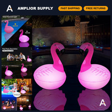 Floating Pool Lights - 2 Pack Solar Flamingo Waterproof Glow in Dark Decor for P