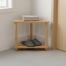 Petit Tabouret de Rangement Imperméable Étagère de Coin à 2 Niveaux pour