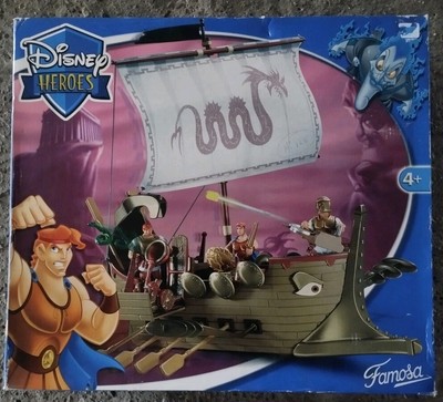 Famosa Disney Hercules Greek Mythology Trireme Galley Bote mit viele Zubehör set