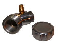 Oil Filler/Breather Aluminium w Billet Screw Cap Angled VW Beetle Karmann Ghia