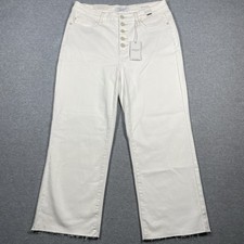 Judy Blue high waist wide crop jeans women's 13/31 W32 L24 white light wash NWT
