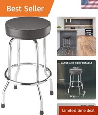 Stylish Swivel Bar Stool with Chrome Finish - Ideal for Home or Bar, 29