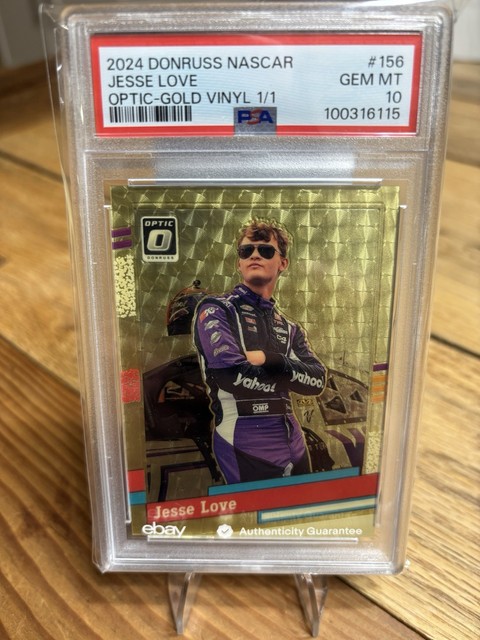 2024 Donruss NASCAR Jesse Love Optic - Gold Vinyl 1 von 1!! Karte #156