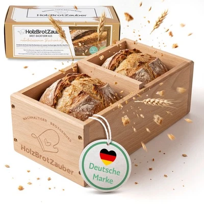 HOLZBROTZAUBER - Premium Holzbrot Backform aus Buchenholz | Perfekte Kruste - Bild 1 von 4