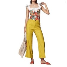 NEW NWT Anthropologie Maeve The Colette Cropped Wide-Leg Pants Linen Edition 27