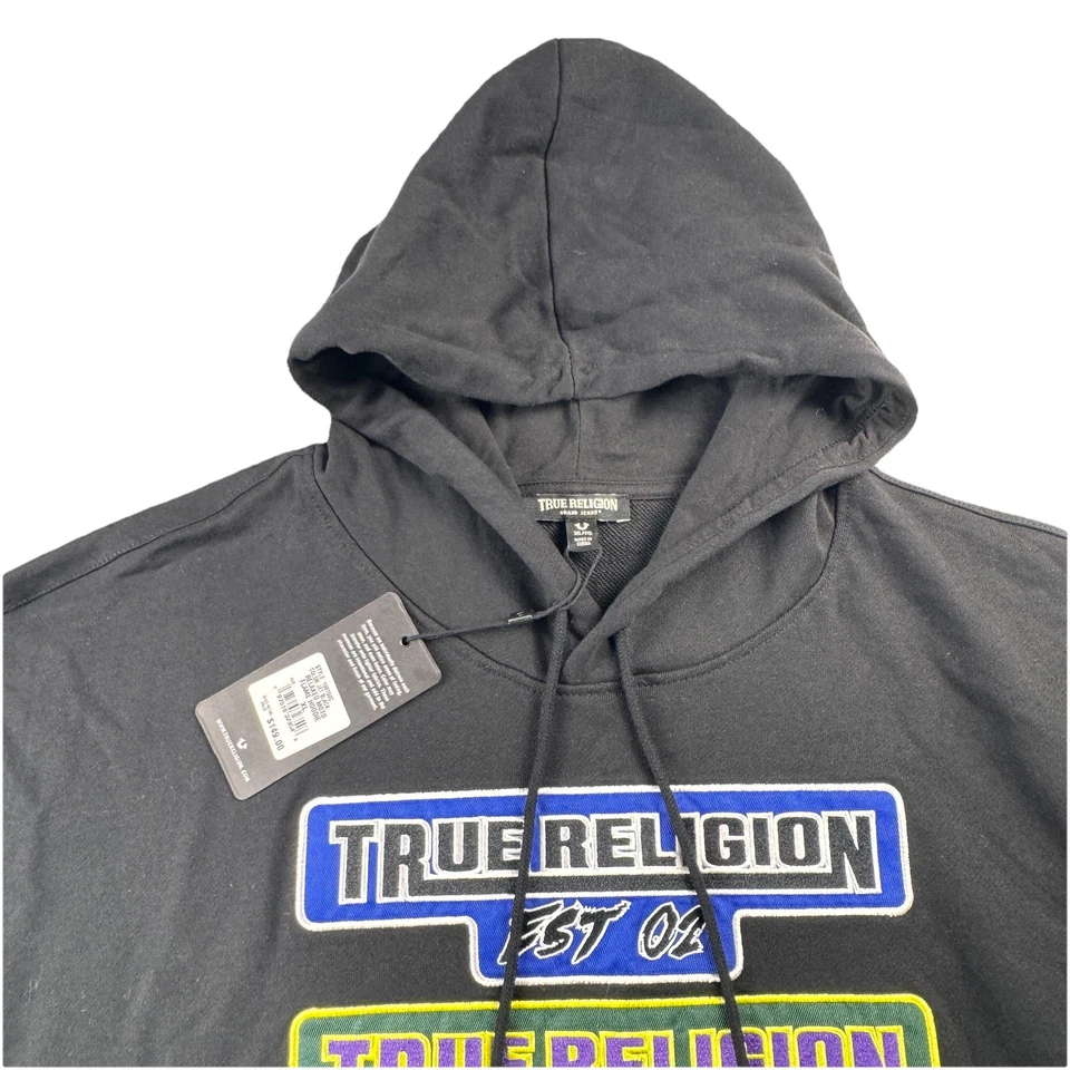 Patches And Red Flames True Religion Men's Hoodie Sweatshirt XL. - Image 4 of 4