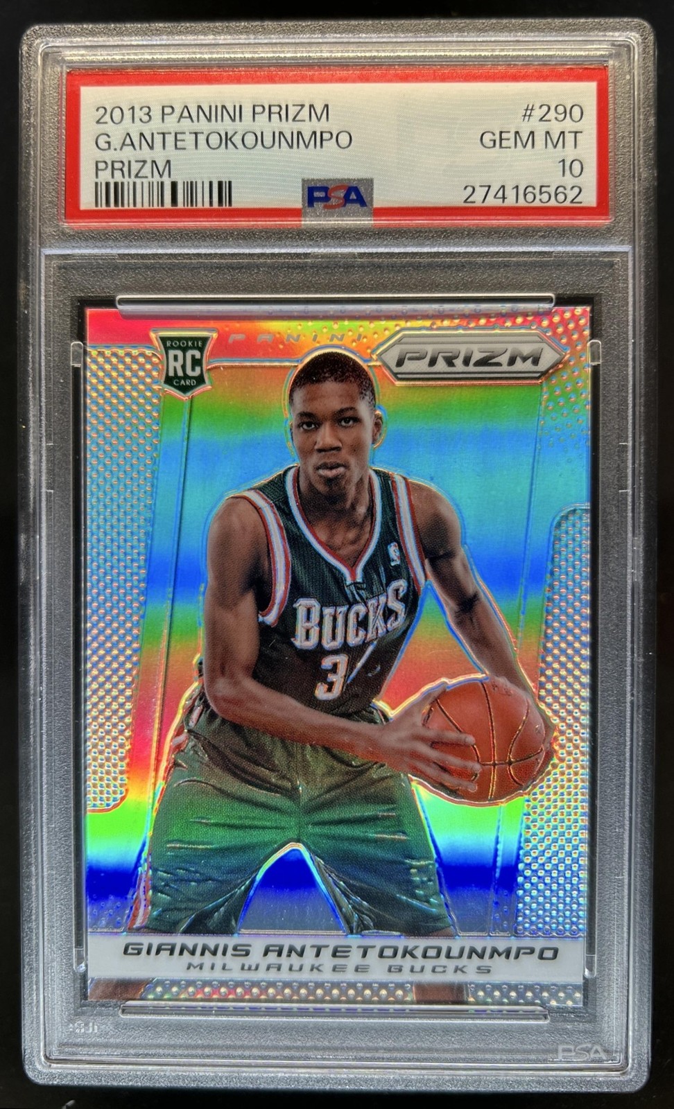 2013-14 Panini Prizm Giannis Antetokounmpo RC Prizm Rookie #290 Bucks PSA 10