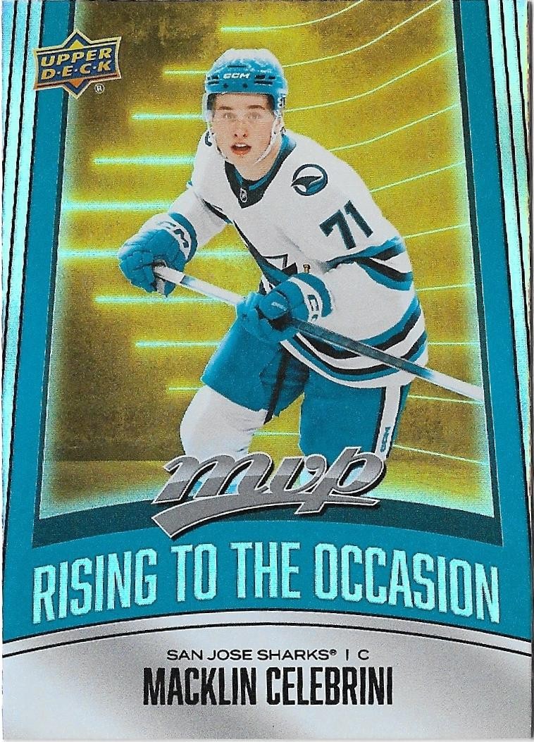 2025-26 UPPER DECK MVP Rising to the Occasion #RO-24 Macklin Celebrini San Jose