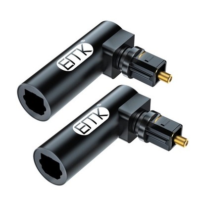 Optical Audio Adapter, [2-PCS] 90 Degree Fiber Optic Cable Adapter Right Ange...