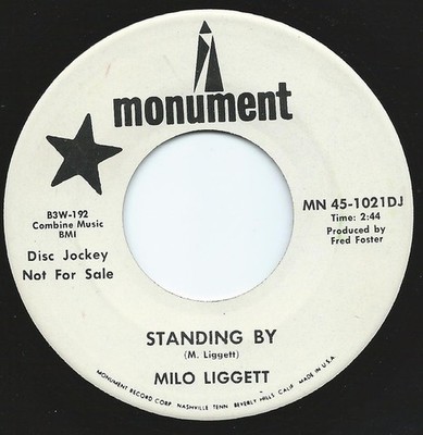 Milo Liggett - Standing By - Used Vinyl Record 7 - Promo - G8100z