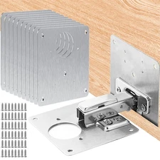 Cabinet Hinge Repair Plate Hinge Fixing Plates Kit Stainless Steel Hinge Repa...