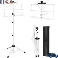 Adjustable Music Stand Portable Foldable Tripod Dual Use Sheet Music Holder