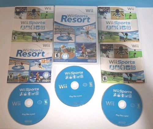 Nintendo Wii Game Lot Of 8 Games 6 Wii Sports & 2 Wii Sports Resorts Scratches!