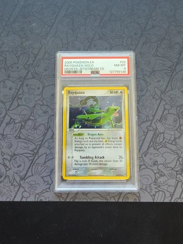 Pokémon: Rayquaza #22/107 EX Deoxys - Jetstream TD 2005 Holo Rare Vinta - PSA 8
