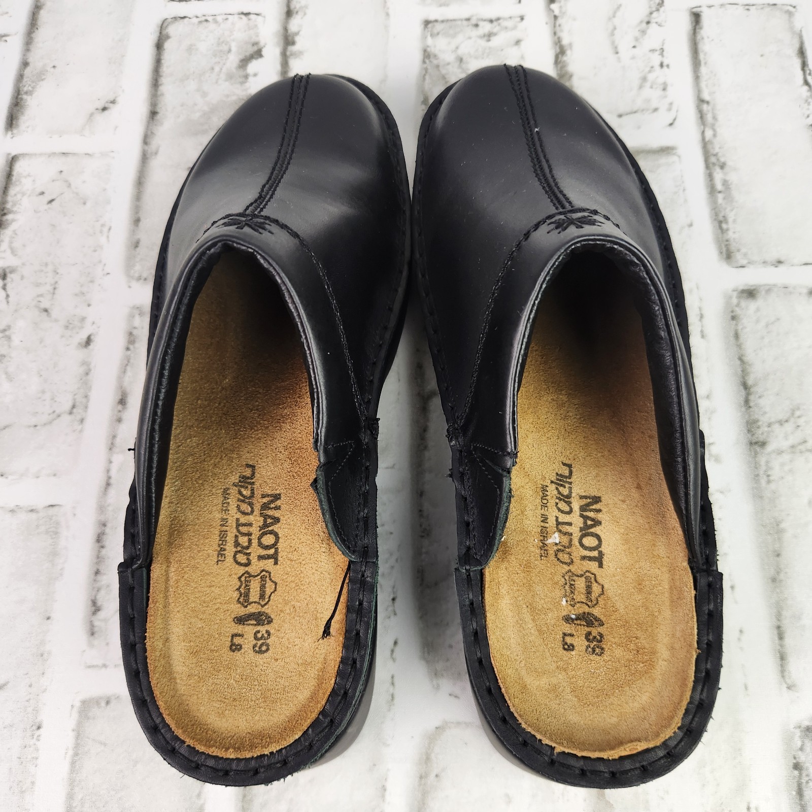 Naot Darma Clogs Women's US 8 EU 39 Black Leather… - image 6