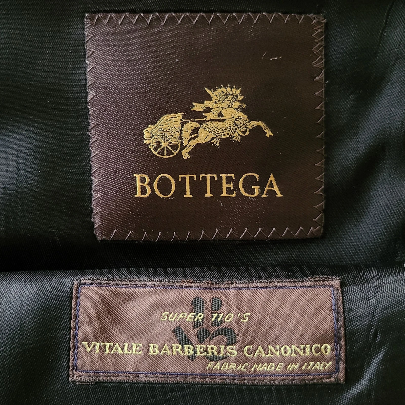 Giacca tuta blazer due bottoni nero Bottega Veneta Vitale Barberis Canonico 38R