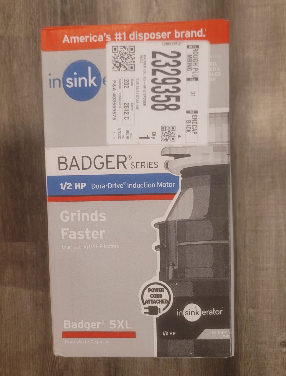 InSinkErator  Badger 5XL Corded 1/2-HP Continuous Feed Garbage Disposal **New**